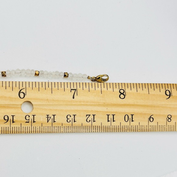 Sundance Catalog Moonstone Bracelet Sterling Silver 18k Gold Plated 7.5" White - Picture 7 of 7